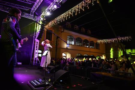 Temperamentna Tanja Žagar je razgrela kamniško publiko za najdaljšo noč v letu in silvestrovanje v centru Pravljičnega Kamnika (43)